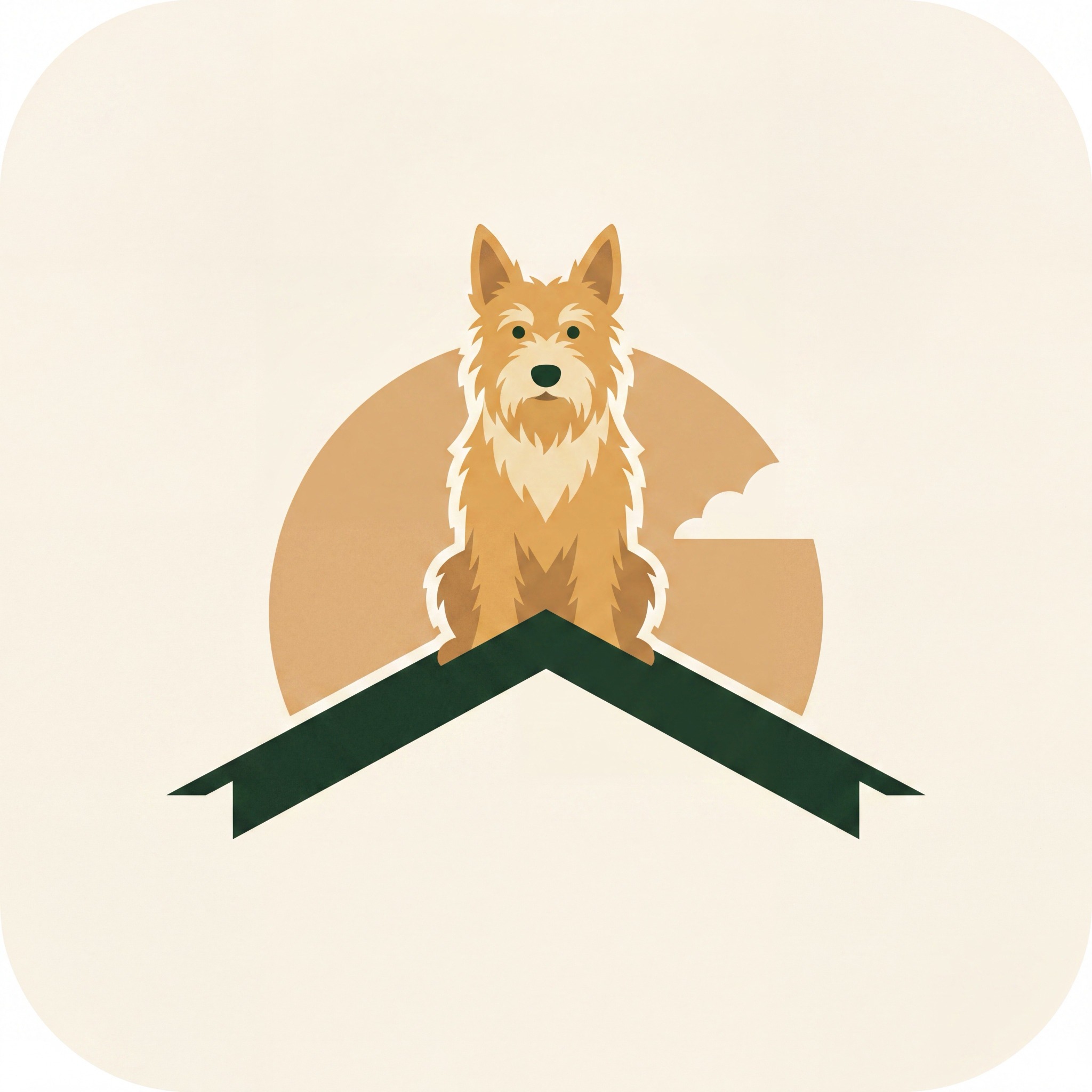 Sandy’s Exterior dog and roof brand illustration